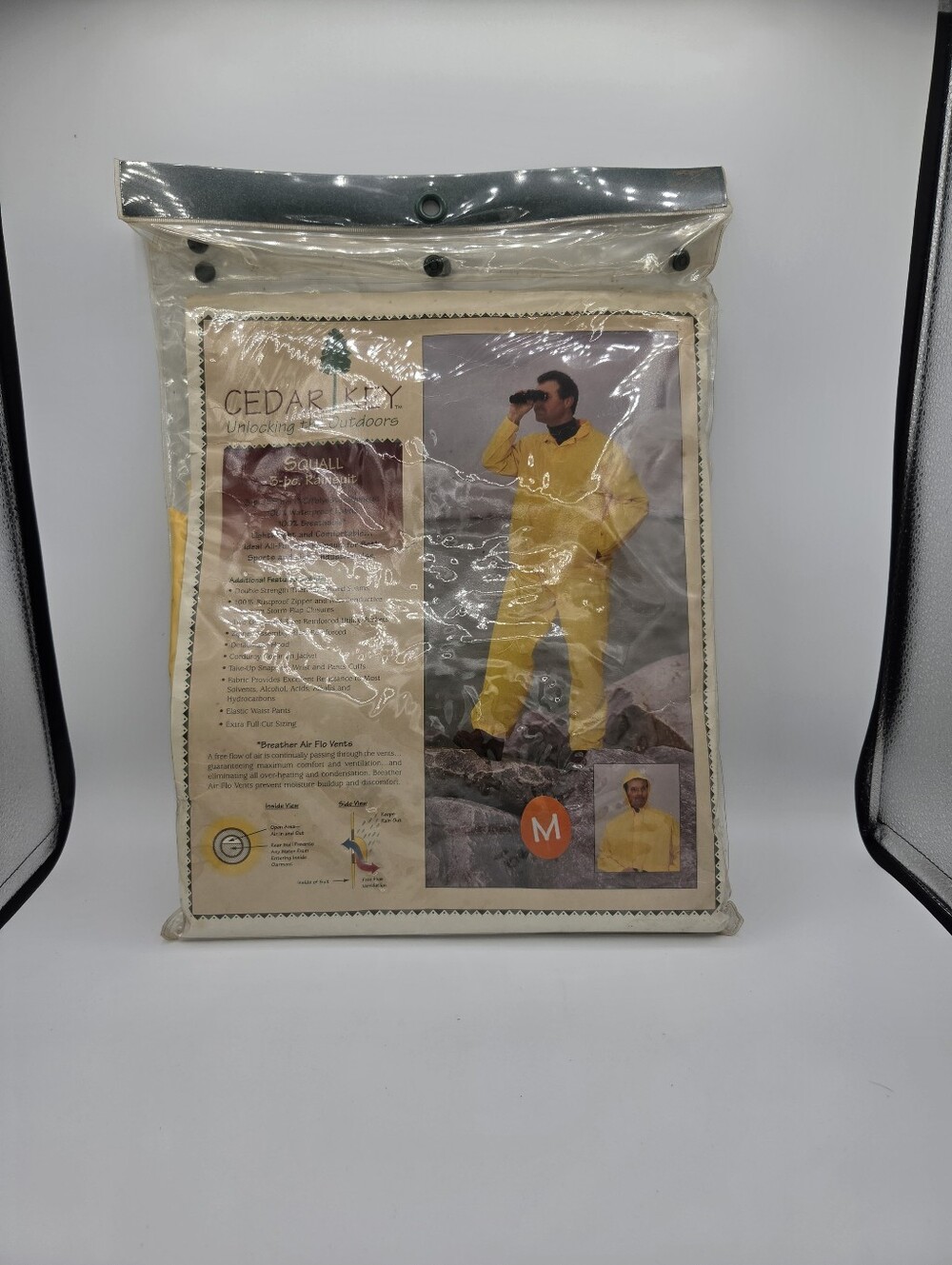 Cedar Key Squall 3-Piece Unisex Rain Suit w/ Hood, Yellow, Size M